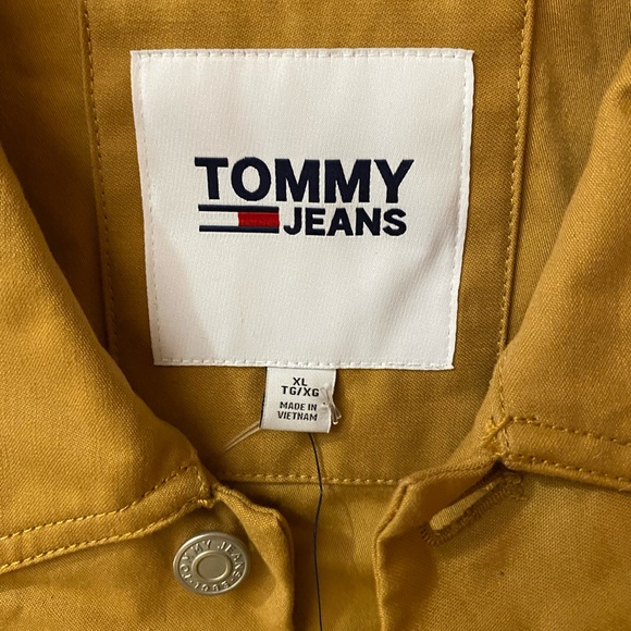 Tommy Hilfiger Tommy Jeans Men's Colorblocked Chore Jacket Size XL Tan & Yellow - Picture 9 of 12
